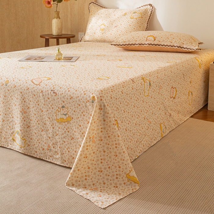 91家纺网 家纺一手货源 找家纺 优米家纺 2026新款棉麻印花床单单件床单单品 狗狗乐园