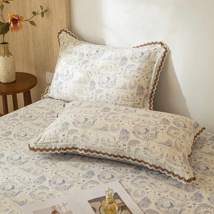 91家纺网 家纺一手货源 找家纺 优米家纺 2026新款棉麻印花床单单件床单单品 以梦为马