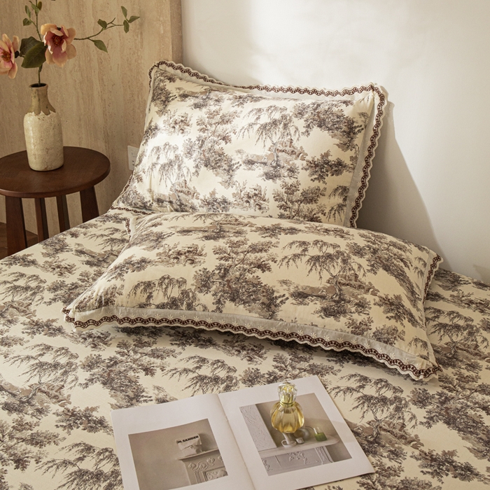 91家纺网 家纺一手货源 找家纺 优米家纺 2026新款棉麻印花床单单件床单单品 光年之外