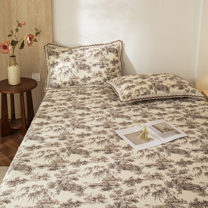 91家纺网 家纺一手货源 找家纺 优米家纺 2026新款棉麻印花床单单件床单单品 光年之外