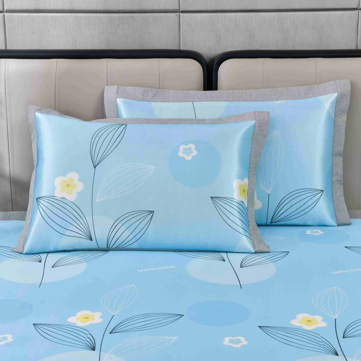 91家纺网 家纺一手货源 找家纺 小牛席业 2026新款碳光凉感印花冰丝凉枕套单枕套枕套单件系列 清凉夏日