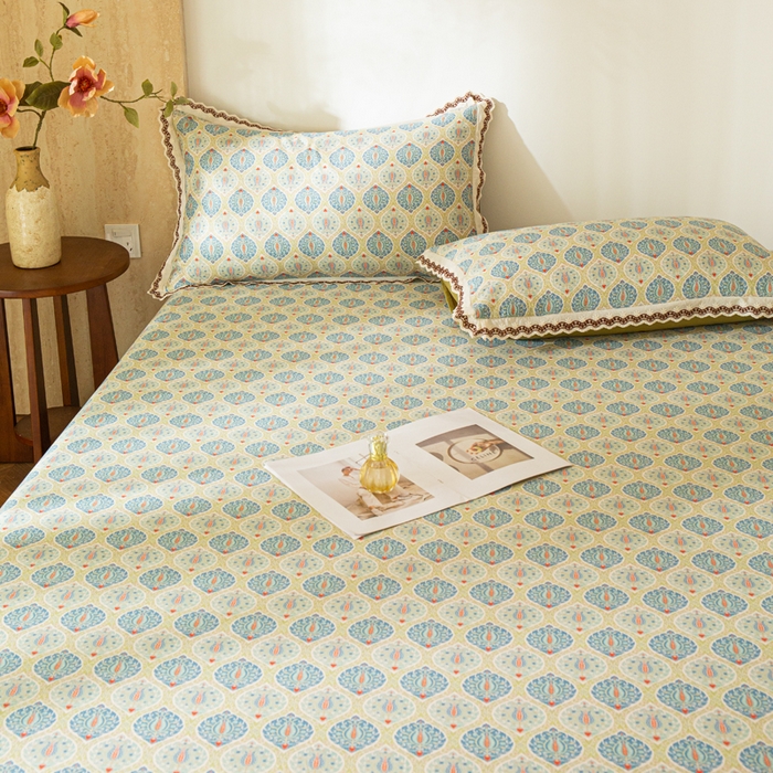 91家纺网 家纺一手货源 找家纺 优米家纺 2026新款棉麻印花床单单件床单单品 云思木想