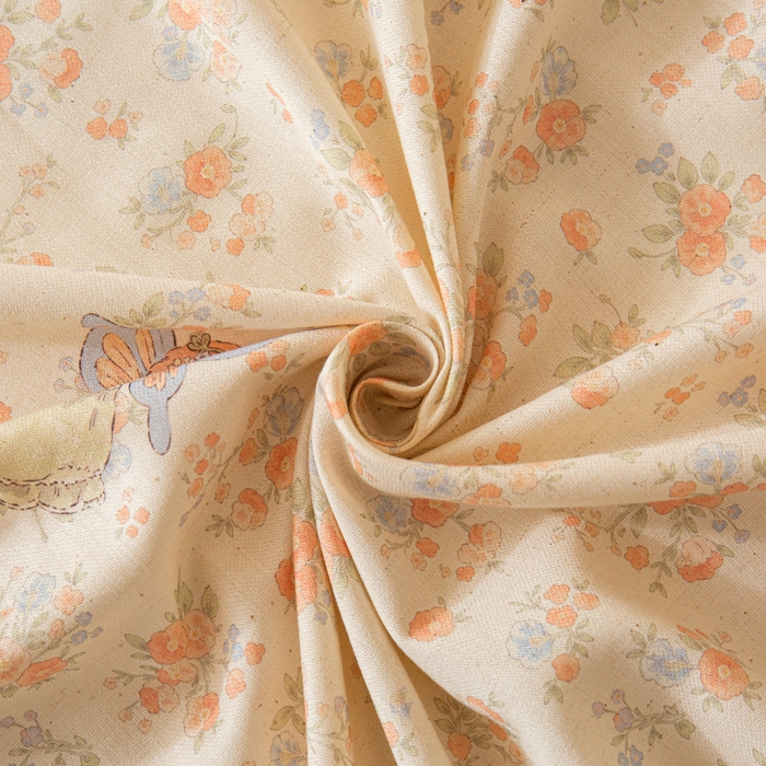 91家纺网 家纺一手货源 找家纺 优米家纺 2026新款棉麻印花床单单件床单单品 精灵仙子