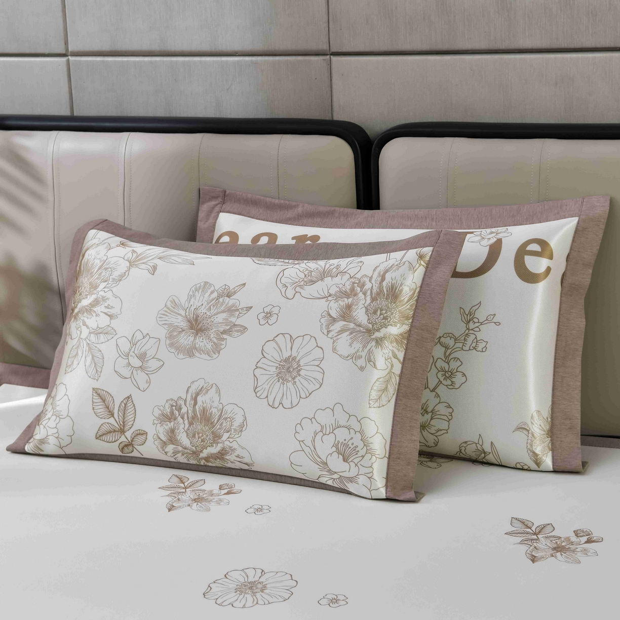 小牛席业 2026新款碳光凉感印花冰丝凉枕套单枕套枕套单件系列 轻奢赫本