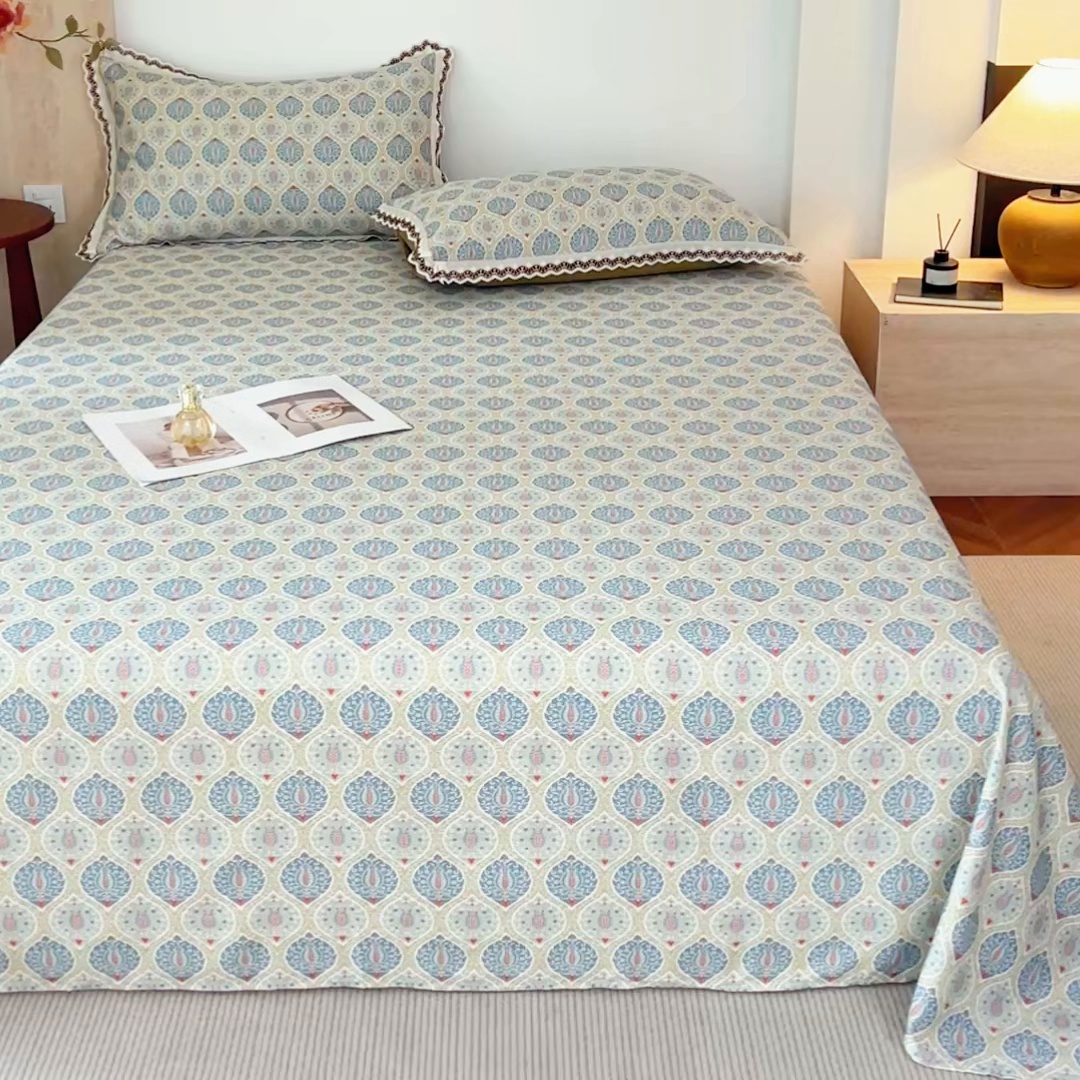 91家纺网 家纺一手货源 找家纺 （总）优米家纺 2026新款棉麻印花床单单件床单单品