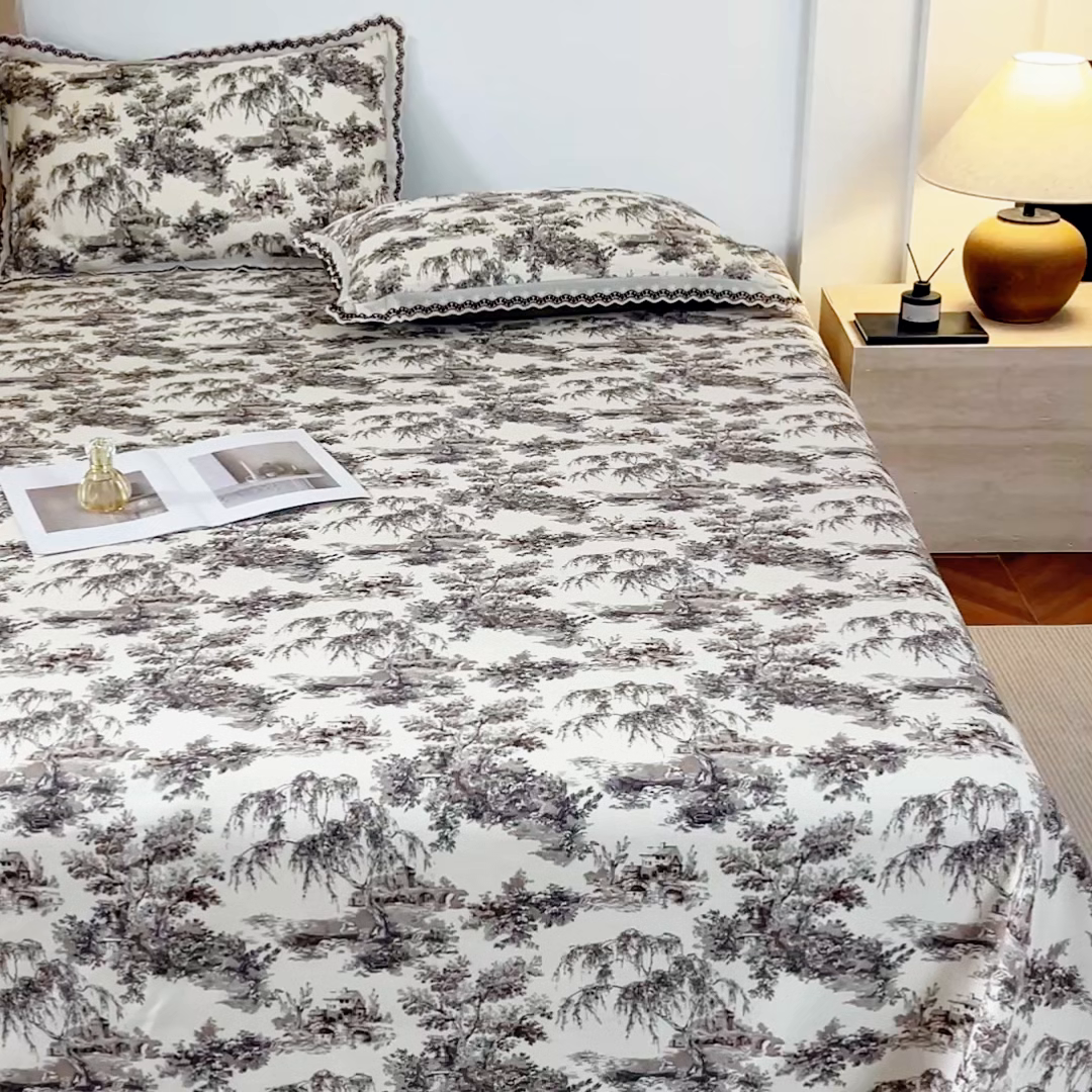 91家纺网 家纺一手货源 找家纺 优米家纺 2026新款棉麻印花床单单件床单单品 光年之外
