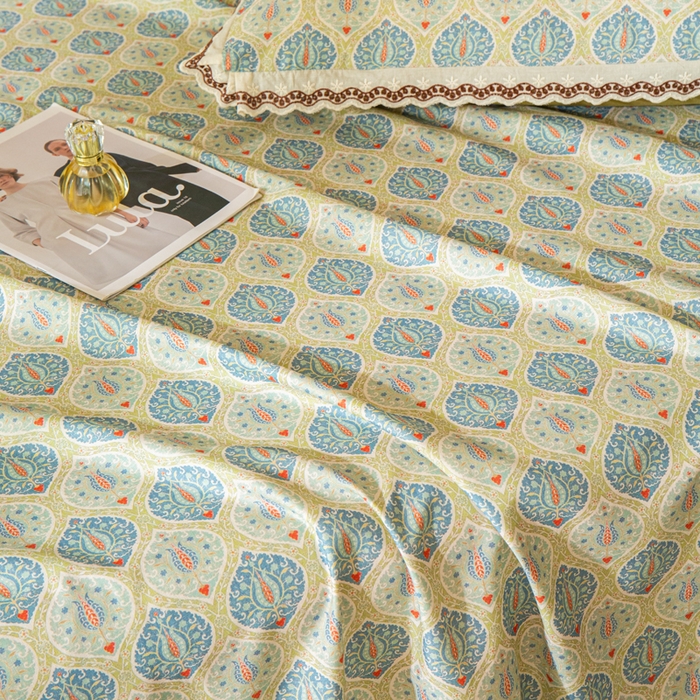 91家纺网 家纺一手货源 找家纺 优米家纺 2026新款棉麻印花床单单件床单单品 云思木想