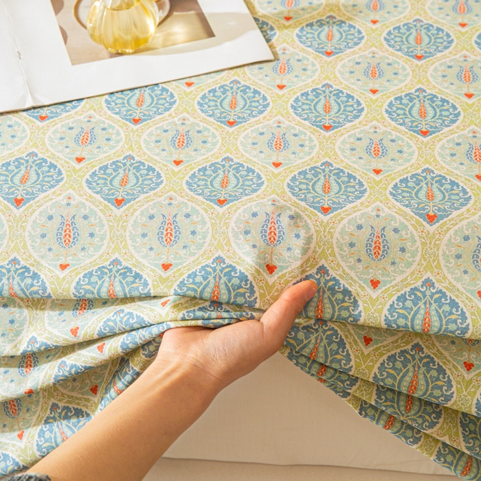 91家纺网 家纺一手货源 找家纺 优米家纺 2026新款棉麻印花床单单件床单单品 云思木想