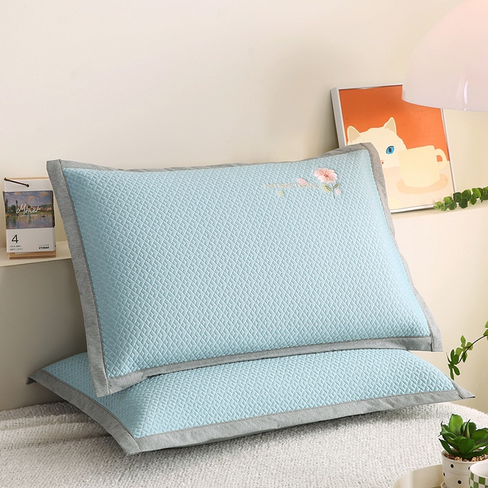 91家纺网 家纺一手货源 找家纺 （总）小牛席业 2026新款鲜花刺绣冷感豆豆枕套单枕套枕套单件