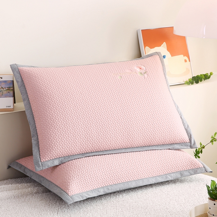 91家纺网 家纺一手货源 找家纺 （总）小牛席业 2026新款鲜花刺绣冷感豆豆枕套单枕套枕套单件