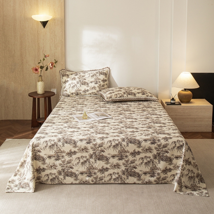 91家纺网 家纺一手货源 找家纺 优米家纺 2026新款棉麻印花床单单件床单单品 光年之外