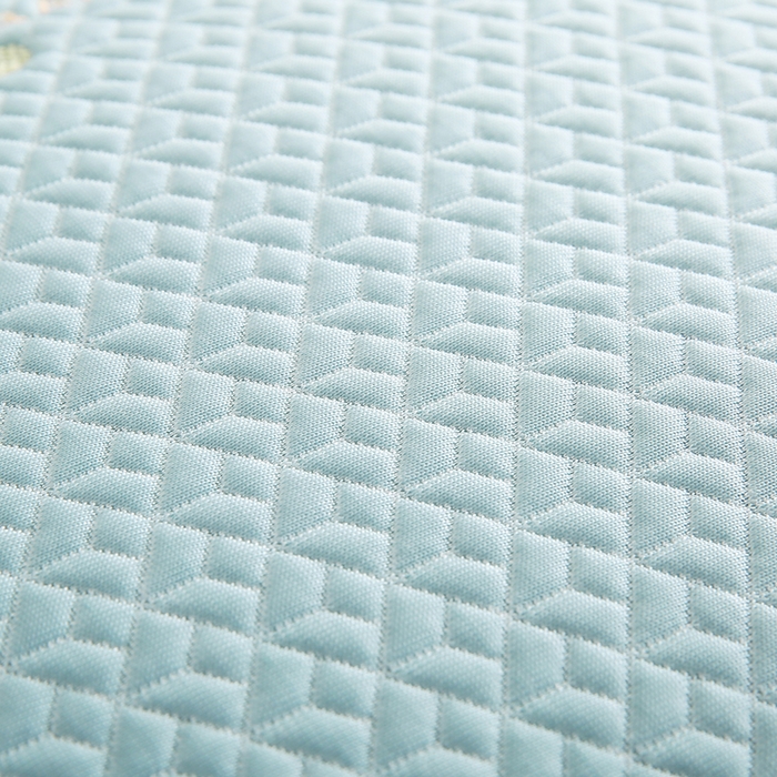 91家纺网 家纺一手货源 找家纺 小牛席业 2026新款鲜花刺绣冷感豆豆枕套单枕套枕套单件 蓝色