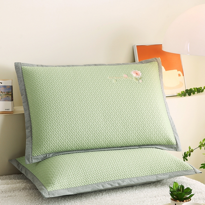 91家纺网 家纺一手货源 找家纺 （总）小牛席业 2026新款鲜花刺绣冷感豆豆枕套单枕套枕套单件