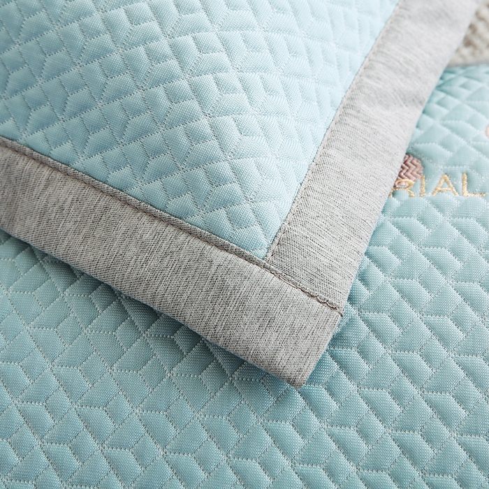 91家纺网 家纺一手货源 找家纺 小牛席业 2026新款鲜花刺绣冷感豆豆枕套单枕套枕套单件 蓝色