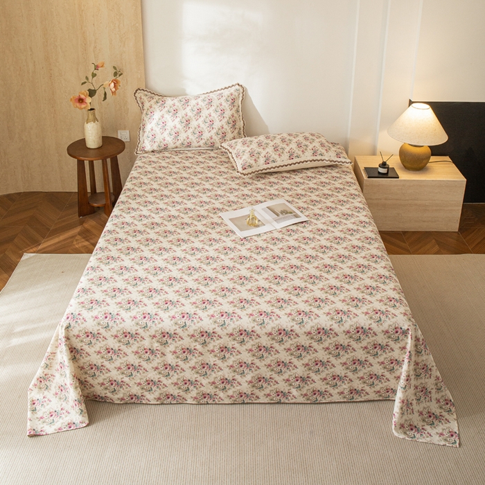 91家纺网 家纺一手货源 找家纺 优米家纺 2026新款棉麻印花床单单件床单单品 花熙