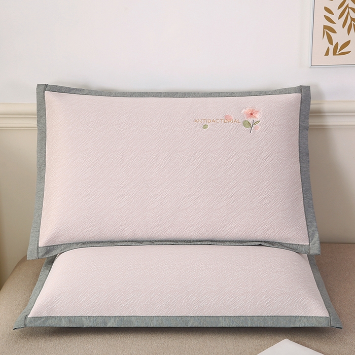 91家纺网 家纺一手货源 找家纺 （总）小牛席业 2026新款鲜花刺绣凉感冰丝枕套单枕套枕套单件