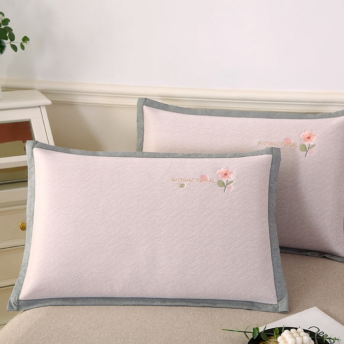 91家纺网 家纺一手货源 找家纺 （总）小牛席业 2026新款鲜花刺绣凉感冰丝枕套单枕套枕套单件