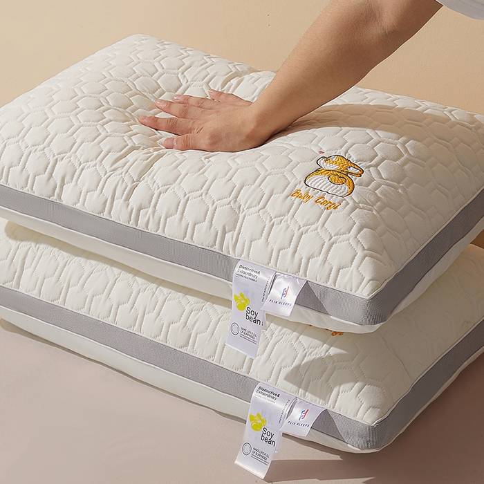 （总）小桃姐家纺 2025新款全棉纯棉刺绣卡通柯基立体枕头枕芯