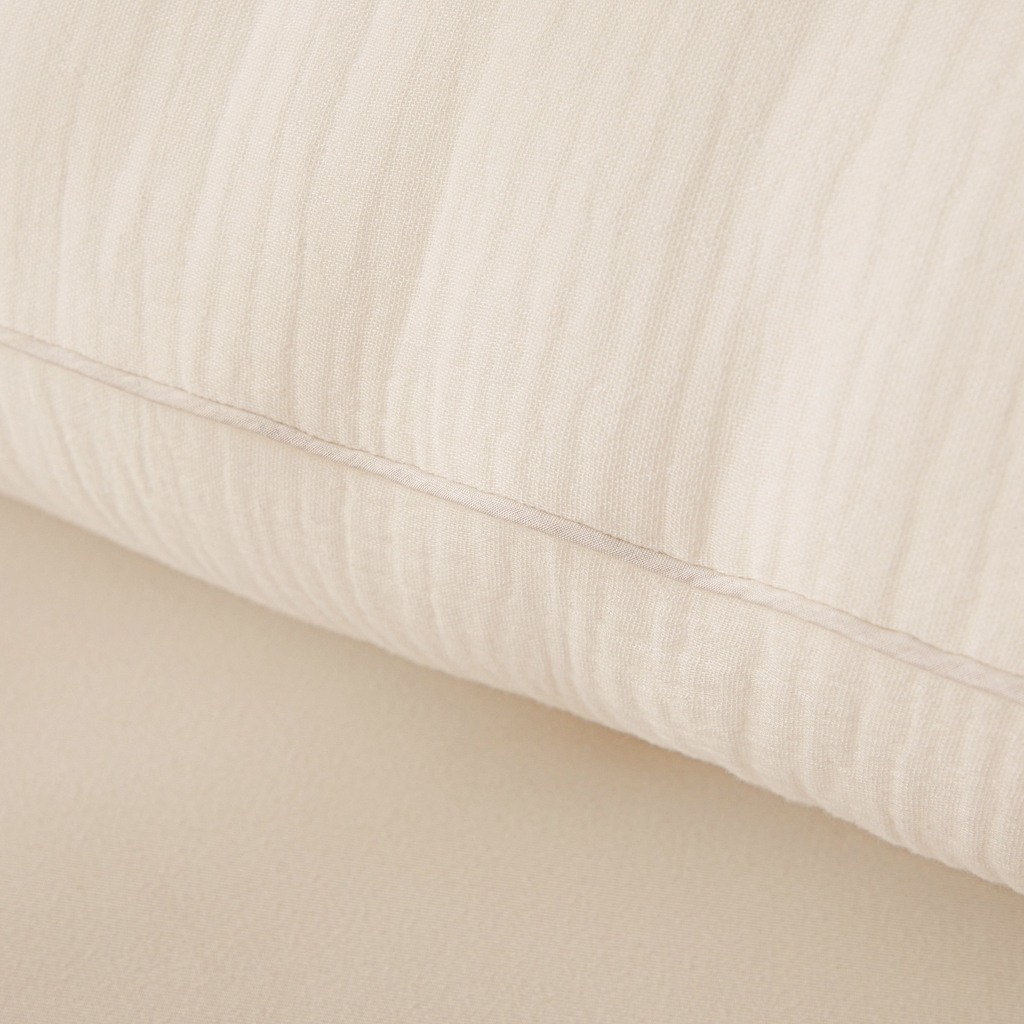 91家纺网 家纺一手货源 找家纺 （总）小桃姐家纺 2025新款日式 全棉纯棉邹邹双层纱枕芯 柔软透气亲肤枕 A类本色枕头芯 枕头枕芯