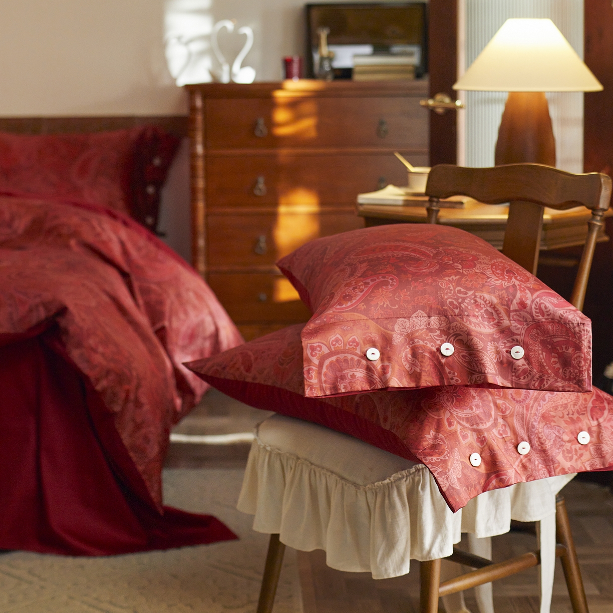 91家纺网 家纺一手货源 找家纺 三味舒屋 2026新款典藏印花婚庆50支双股长绒棉全棉四件套 温妮莎