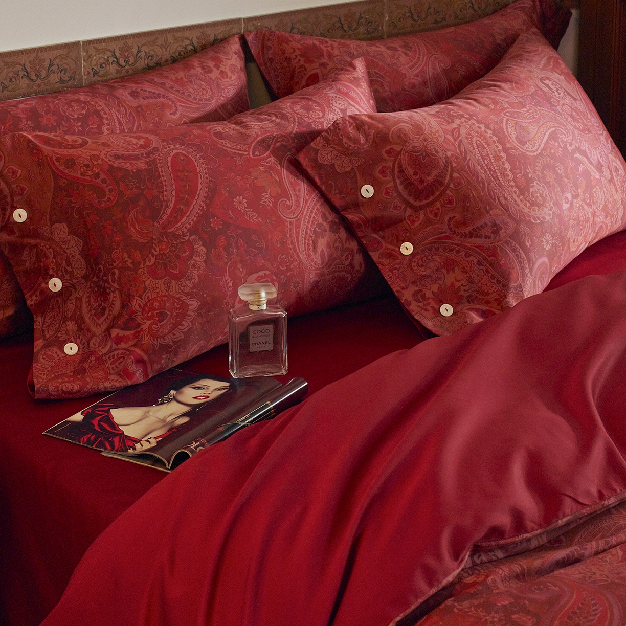 91家纺网 家纺一手货源 找家纺 三味舒屋 2026新款典藏印花婚庆50支双股长绒棉全棉四件套 温妮莎