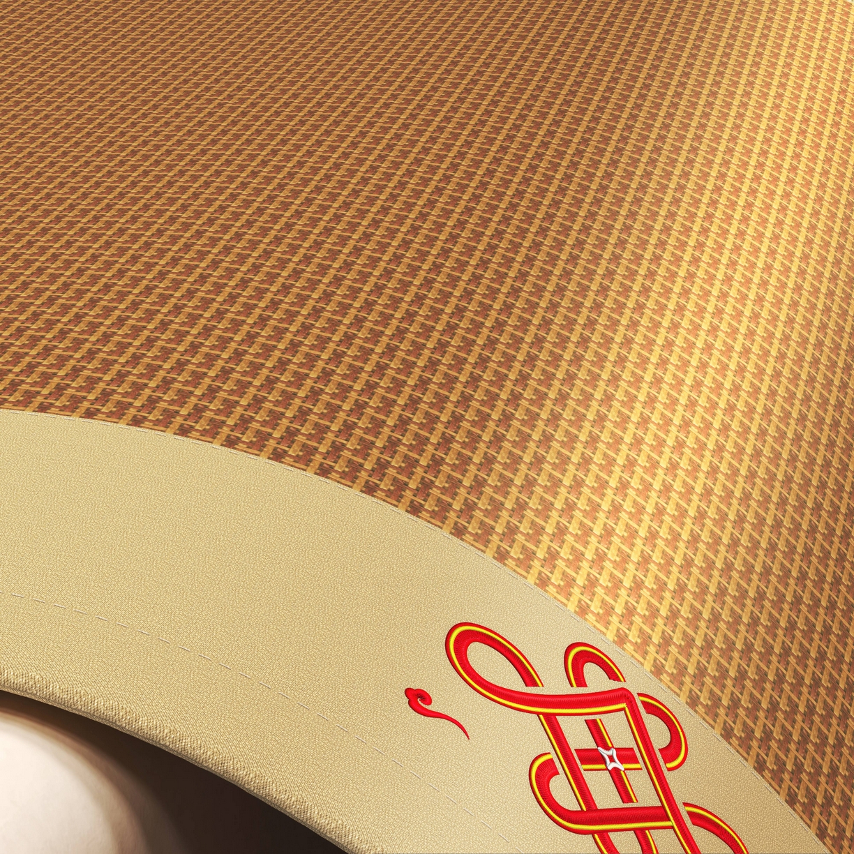 91家纺网 家纺一手货源 找家纺 小桃姐家纺 2025新款舒适艾草刺绣藤席养身席单面席中国风凉席席子 吉祥结-步步高