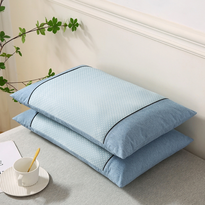 91家纺网 家纺一手货源 找家纺 小牛席业 2026新款PE满天星凉感冰丝枕【夏凉枕】枕头枕芯 满天星冰丝夏凉枕-蓝色