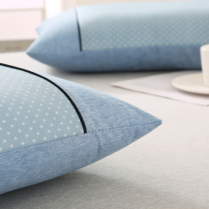 91家纺网 家纺一手货源 找家纺 小牛席业 2026新款PE满天星凉感冰丝枕【夏凉枕】枕头枕芯 满天星冰丝夏凉枕-蓝色