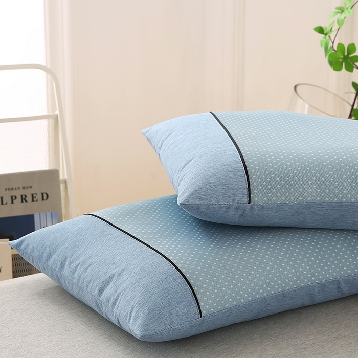 91家纺网 家纺一手货源 找家纺 小牛席业 2026新款PE满天星凉感冰丝枕【夏凉枕】枕头枕芯 满天星冰丝夏凉枕-蓝色