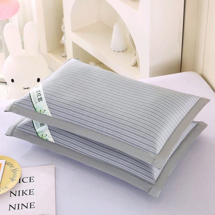 小牛席业 2026新款PE满天星凉感冰丝枕【夏凉枕】枕头枕芯 经典条纹PE-夏凉冰丝枕（灰色）