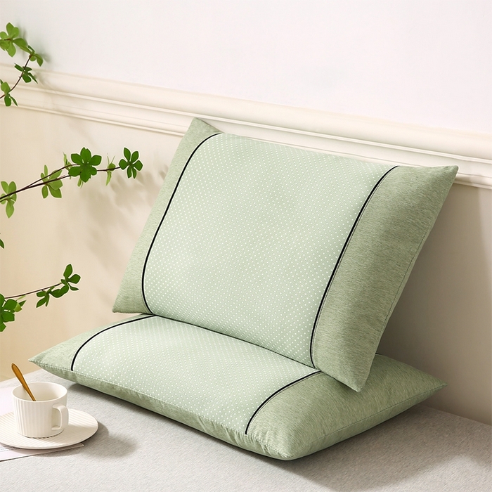 91家纺网 家纺一手货源 找家纺 小牛席业 2026新款PE满天星夏凉【荞麦枕】 绿色