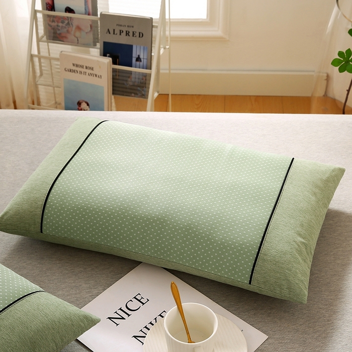 91家纺网 家纺一手货源 找家纺 小牛席业 2026新款PE满天星夏凉【荞麦枕】 绿色