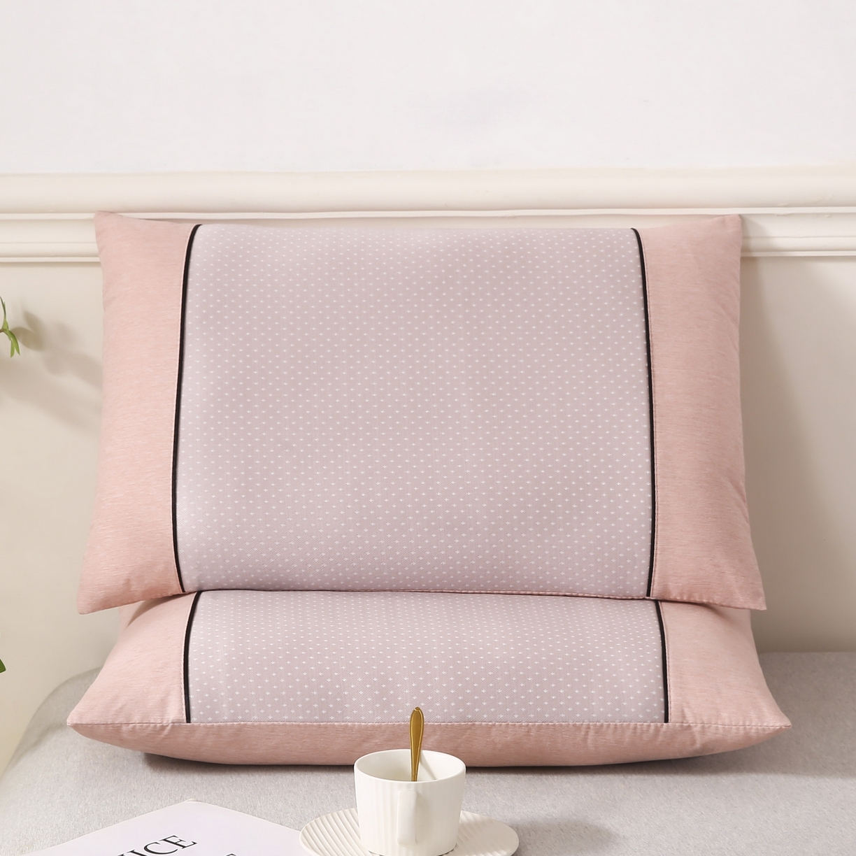 91家纺网 家纺一手货源 找家纺 小牛席业 2026新款PE满天星夏凉【荞麦枕】 粉色