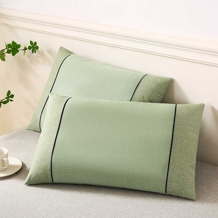 91家纺网 家纺一手货源 找家纺 小牛席业 2026新款PE满天星夏凉【荞麦枕】 绿色