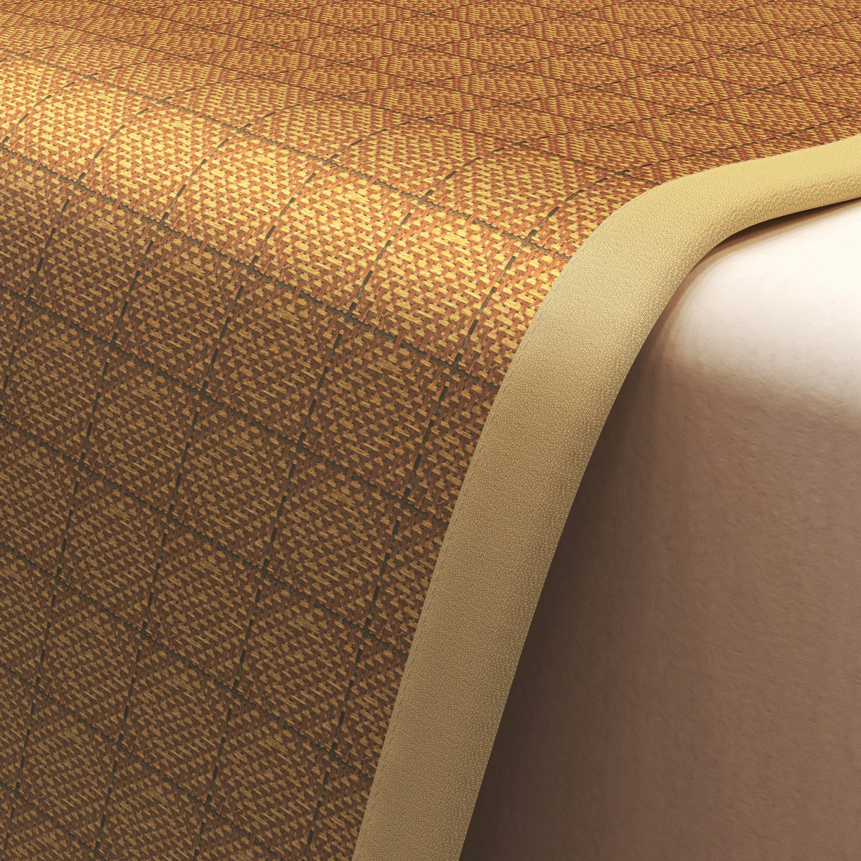 91家纺网 家纺一手货源 找家纺 小桃姐家纺 2025新款舒适艾草刺绣藤席养身席单面席中国风凉席席子 吉祥结-罗马格