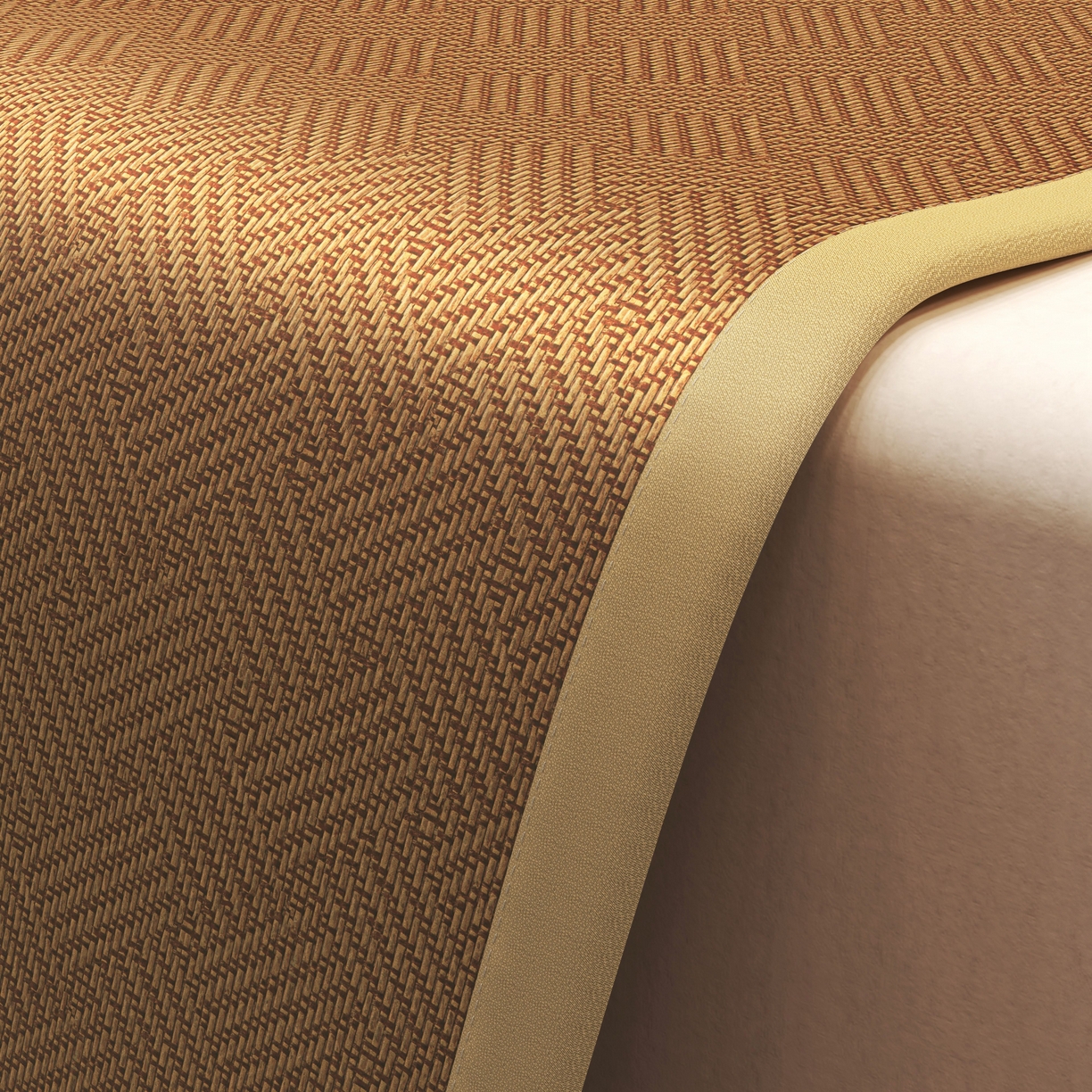 91家纺网 家纺一手货源 找家纺 小桃姐家纺 2025新款舒适艾草刺绣藤席养身席单面席中国风凉席席子 吉祥结-饼干格