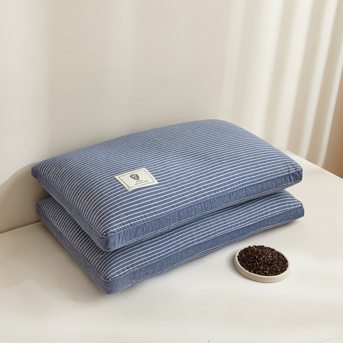 91家纺网 家纺一手货源 找家纺 小桃姐家纺 2025新款日式荞麦枕全棉纯棉水洗棉荞麦枕枕头枕芯 日式全棉荞麦枕-太空蓝