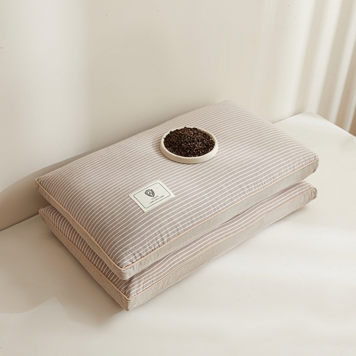 91家纺网 家纺一手货源 找家纺 小桃姐家纺 2025新款日式荞麦枕全棉纯棉水洗棉荞麦枕枕头枕芯 日式全棉荞麦枕-绅士灰