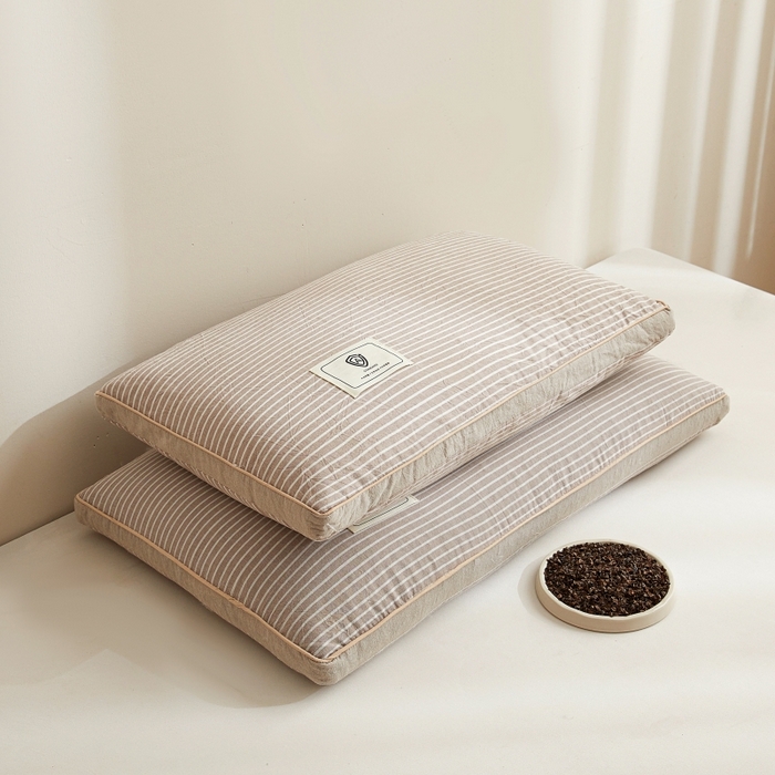 91家纺网 家纺一手货源 找家纺 小桃姐家纺 2025新款日式荞麦枕全棉纯棉水洗棉荞麦枕枕头枕芯 日式全棉荞麦枕-绅士灰