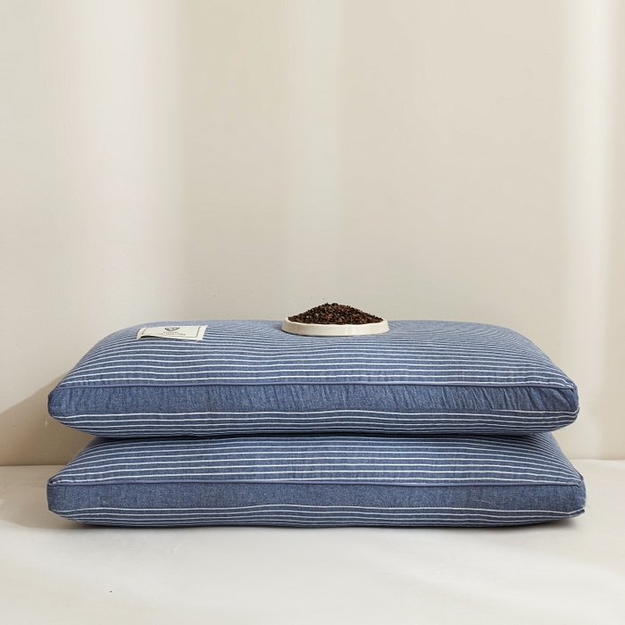 91家纺网 家纺一手货源 找家纺 小桃姐家纺 2025新款日式荞麦枕全棉纯棉水洗棉荞麦枕枕头枕芯 日式全棉荞麦枕-太空蓝