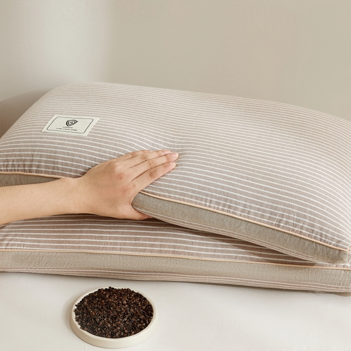 91家纺网 家纺一手货源 找家纺 小桃姐家纺 2025新款日式荞麦枕全棉纯棉水洗棉荞麦枕枕头枕芯 日式全棉荞麦枕-绅士灰