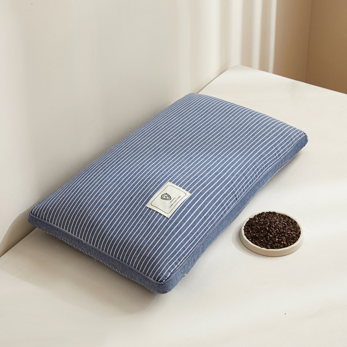 91家纺网 家纺一手货源 找家纺 小桃姐家纺 2025新款日式荞麦枕全棉纯棉水洗棉荞麦枕枕头枕芯 日式全棉荞麦枕-太空蓝