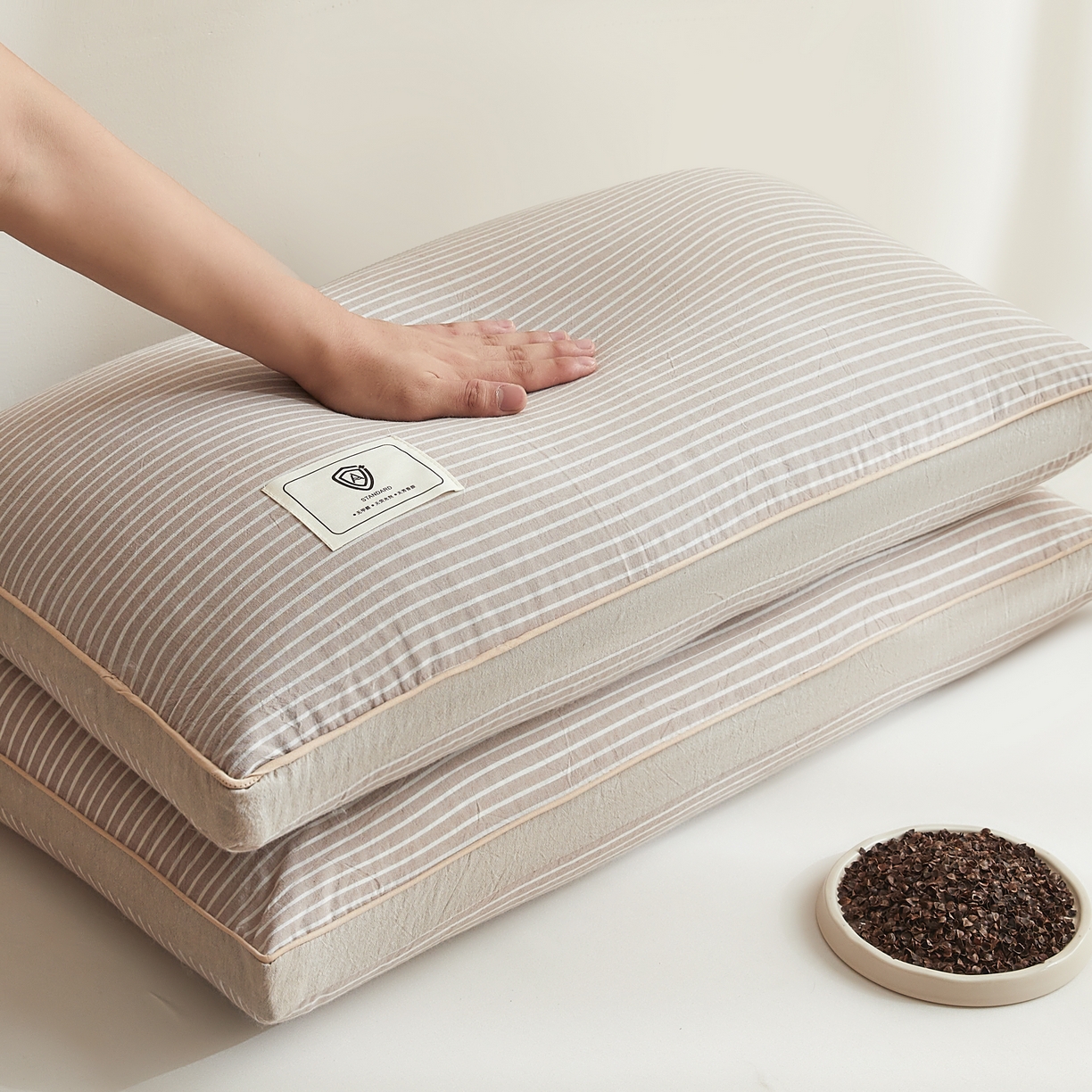 91家纺网 家纺一手货源 找家纺 （总）小桃姐家纺 2025新款日式荞麦枕全棉纯棉水洗棉荞麦枕枕头枕芯