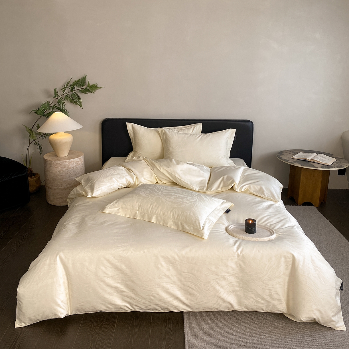 91家纺网 家纺一手货源 找家纺 （总）三味舒屋 2026新款长绒棉全棉提花四件套-鹿汀系列