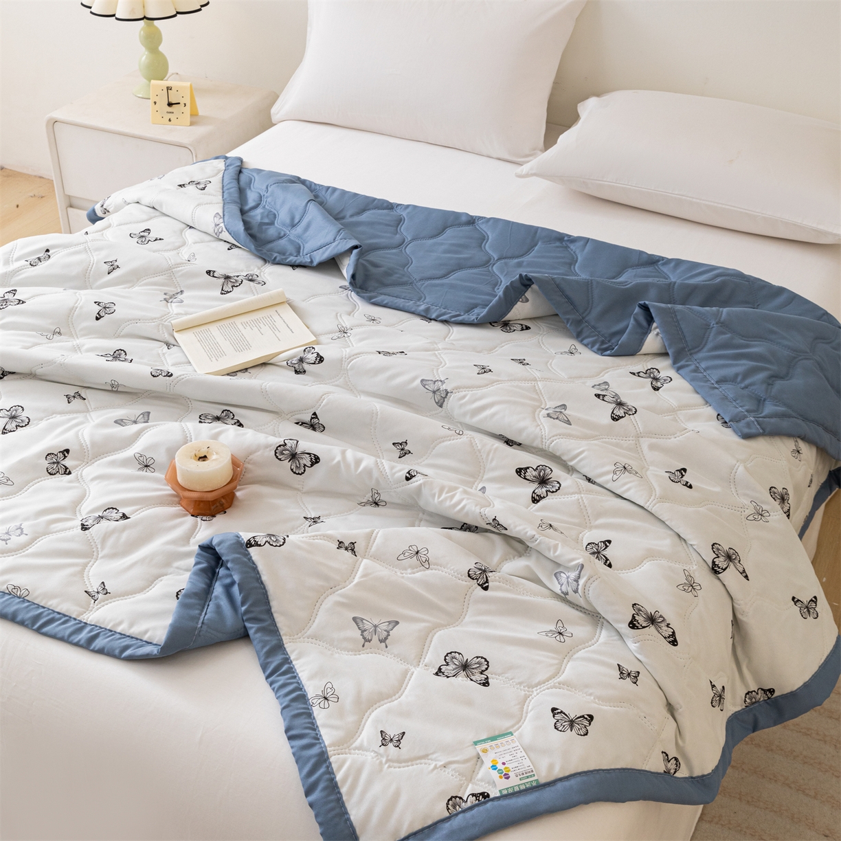 91家纺网 家纺一手货源 找家纺 （总）伊凡 2025新款亲肤磨毛印花夏凉被空调被子薄盖毯被