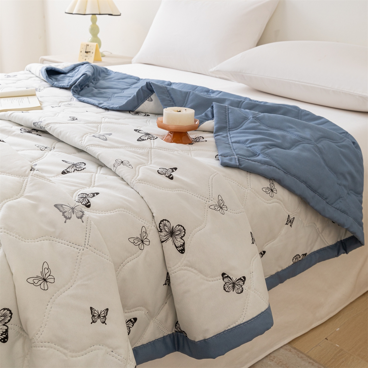 91家纺网 家纺一手货源 找家纺 （总）伊凡 2025新款亲肤磨毛印花夏凉被空调被子薄盖毯被