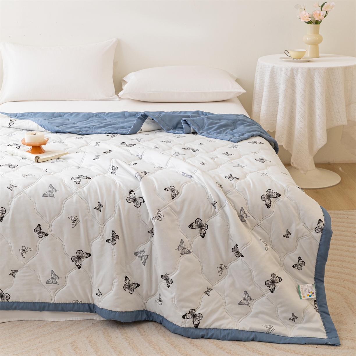 91家纺网 家纺一手货源 找家纺 （总）伊凡 2025新款亲肤磨毛印花夏凉被空调被子薄盖毯被