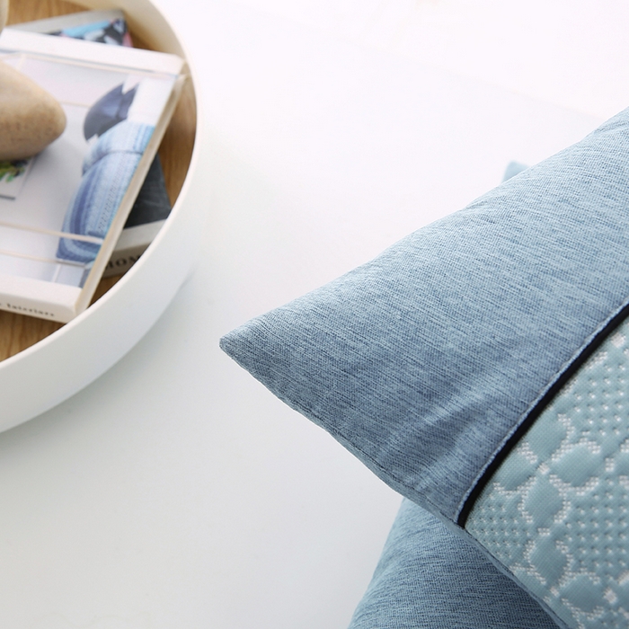 91家纺网 家纺一手货源 找家纺 小牛席业 2026新款浪漫花语冷感豆豆【荞麦枕】 浪漫花语冷感豆豆夏凉枕（蓝色）