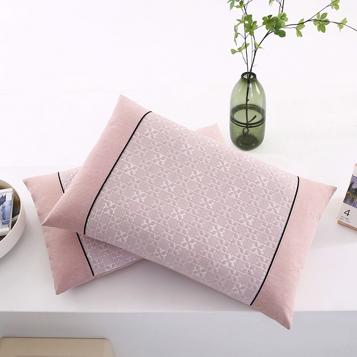 91家纺网 家纺一手货源 找家纺 小牛席业 2026新款浪漫花语冷感豆豆【荞麦枕】 浪漫花语冷感豆豆夏凉枕（粉色）