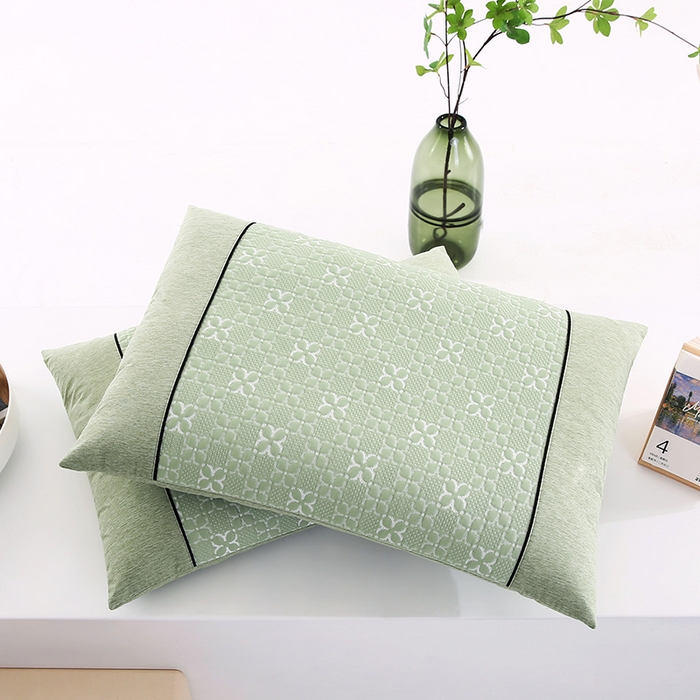 91家纺网 家纺一手货源 找家纺 小牛席业 2026新款浪漫花语冷感豆豆【荞麦枕】 浪漫花语冷感豆豆夏凉枕（绿色）